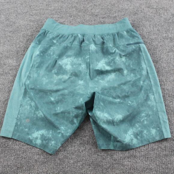 Lululemon Shorts Mens Medium The Short Lined Teal Tie Dye Athletic Running Gym - Picture 2 of 11